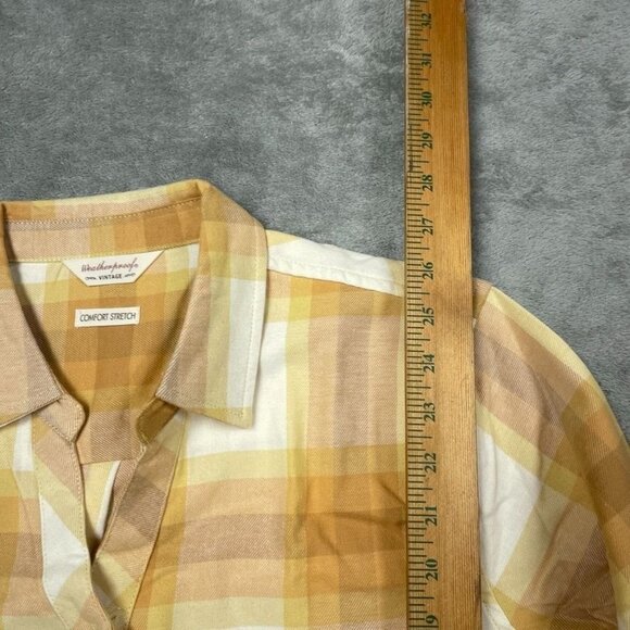 Weatherproof Vintage Womens Yellow Plaid Button-Up Shirt Size M d0500 - Picture 5 of 9